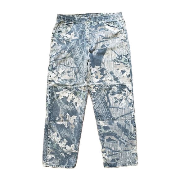 Vintage Wrangler Double Knee Sz 38x32 Mossy Oak Break-Up Camouflage Hunting Pant - Picture 1 of 12